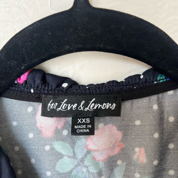 For Love & Lemons Rosen tie front black top size XXS - Picture 7 of 9